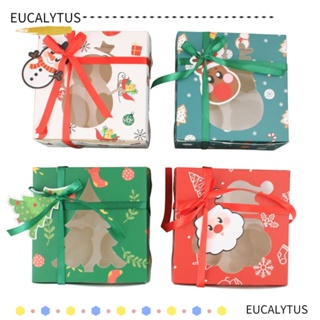 Eutus ถุงกระดาษซีทรู ลายคริสต์มาส สําหรับใส่คุกกี้ อาหาร