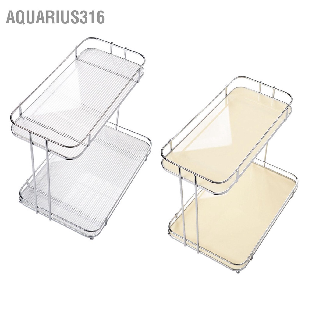 aquarius316-สก์ท็อปชั้นเก็บเหล็กอะคริลิ2ชั้นหนามัลติฟังก์ชั่เคาน์เตอร์ชั้นวางออแกไนเซอร์สำหรับห้องนอนห้องครัวห้องน้ำ