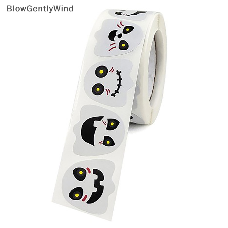blowgentlywind-สติกเกอร์ฉลาก-ลายฟักทองผี-1-นิ้ว-สําหรับตกแต่งบรรจุภัณฑ์-ปาร์ตี้ฮาโลวีน-500-ชิ้น-bgw