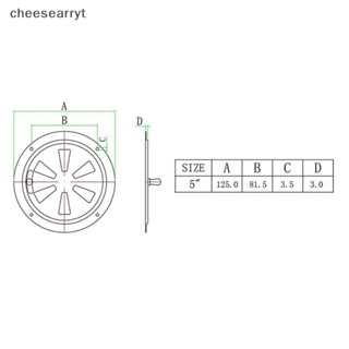 Chee ฝาครอบลูกบิดช่องแอร์ สเตนเลส ทรงกลม 5 นิ้ว EN