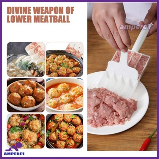 พลาสติกสร้างสรรค์ Meatball Maker ชุดปลาทอด Beaf เนื้อทำลูกแม่พิมพ์ช้อนเนื้อเครื่องมือครัว Gadgets 4 แถว /3 แถว-AME1