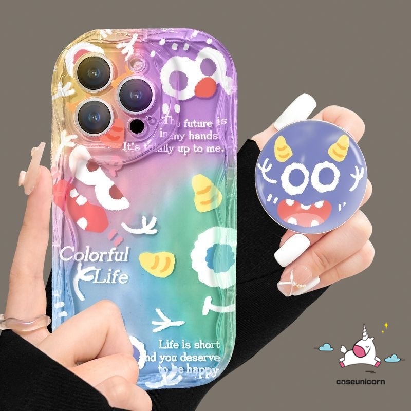 เคสโทรศัพท์มือถือ-ขอบโค้ง-ลายการ์ตูนมอนสเตอร์น้อยน่ารัก-3d-พร้อมสายคล้องมือ-สําหรับ-redmi-12c-9-a1-10c-9c-nfc-a2-10a-9a-9t-redmi-note-10-12-10s-9-11-8-11s-pro-max-poco-m3-x5-mi-11-เคส
