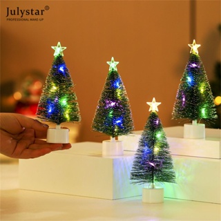 JULYSTAR คริสต์มาส LED สีสันเปล่งแสงคริสต์มาสต้นสนเข็มของขวัญคริสต์มาสหน้าต่างเดสก์ท็อปตกแต่งเครื่องประดับขนาดเล็กต้นคริสต์มาส