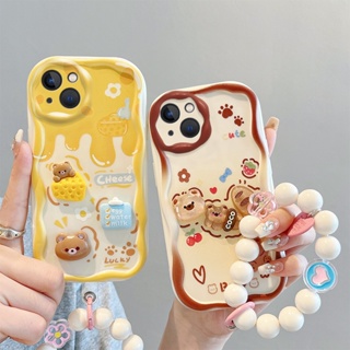 เคส iphone 13 เคส iphone 14 เคสโทรศัพท์มือถือ ลายตุ๊กตา 3D สีครีม สําหรับ iphone 14 13 14 plus