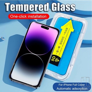 One-click installation Tempered Glass Screen Protector Protective Film For iPhone 15 14 13 12 11 Pro Max 15+ xs xr