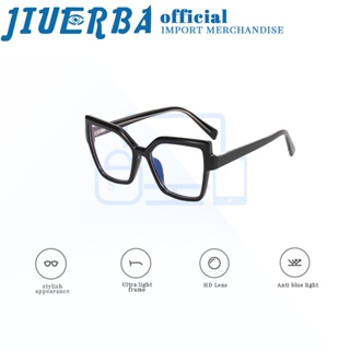 JIUERBA แว่นตาแฟชั่น ทรงตาแมว ป้องกันรังสียูวี TR90 สไตล์คลาสสิก ป้องกันแสงสีฟ้า สําหรับผู้ชาย และผู้หญิง