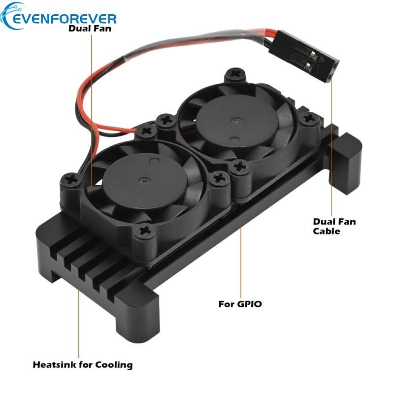 Ev ฮีทซิงค์อลูมิเนียมอัลลอย สําหรับ Raspberry Pi Zero 2 W Dual Fan Heat
