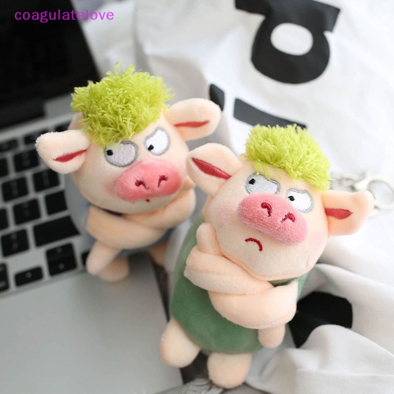 coagulatelove-พวงกุญแจ-จี้ตุ๊กตาหมูโกรธน่ารัก-ขนนิ่ม-สีเขียว-สําหรับห้อยกระเป๋าเป้สะพายหลัง-รถยนต์-ขายดี