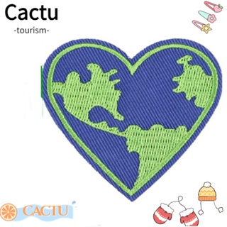 Cactu แผ่นแพทช์ โพลีเอสเตอร์ รูปหัวใจ 2.4x2.1 นิ้ว DIY สําหรับรีดติดเสื้อแจ็กเก็ต 15 ชิ้น