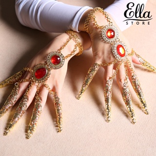 Ellastore123 สร้อยข้อมือนิ้ว สีทอง 5 นิ้ว เหมาะกับเต้นรํา เต้นรํา อินเดีย ไทย สําหรับผู้หญิง