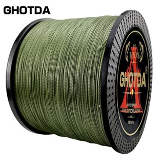 Ghotda สายเบ็ดตกปลา PE แบบถัก แข็งแรงมาก 300 ม. 500 ม. 1000 ม. 8 เส้น 10-80 ปอนด์