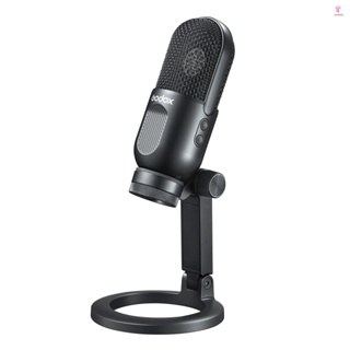 Godox UMic12 USB Cardioid Condenser Microphone with Real-Time Monitoring for Vlog Recording