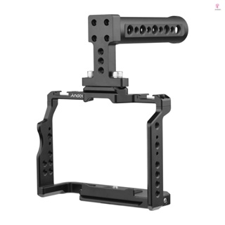 Andoer Camera Cage with Dual Cold Shoe Mounts - Perfect for  A7 Series Cameras