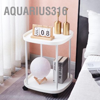  Aquarius316 หรูหราชั้นวางของข้างเตียงDouble Layerโซฟาด้านข้างชั้นวางRollingที่ถอดออกได้Nightstandชั้นวางของสำหรับห้องนั่งเล่นหอพัก