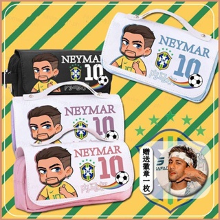 กระเป๋าดินสอ ผ้าแคนวาส ขนาดใหญ่ จุของได้เยอะ ลายฟุตบอล ดาว แบบสร้างสรรค์ 23 Neymar สําหรับนักเรียน