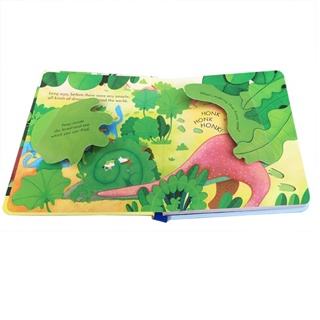 หนังสือกระดาษแข็ง Usborne Peep Inside Dinosaurs เพื่อการศึกษา สําหรับเด็กก่อนเรียนภาษาอังกฤษ 4OWF