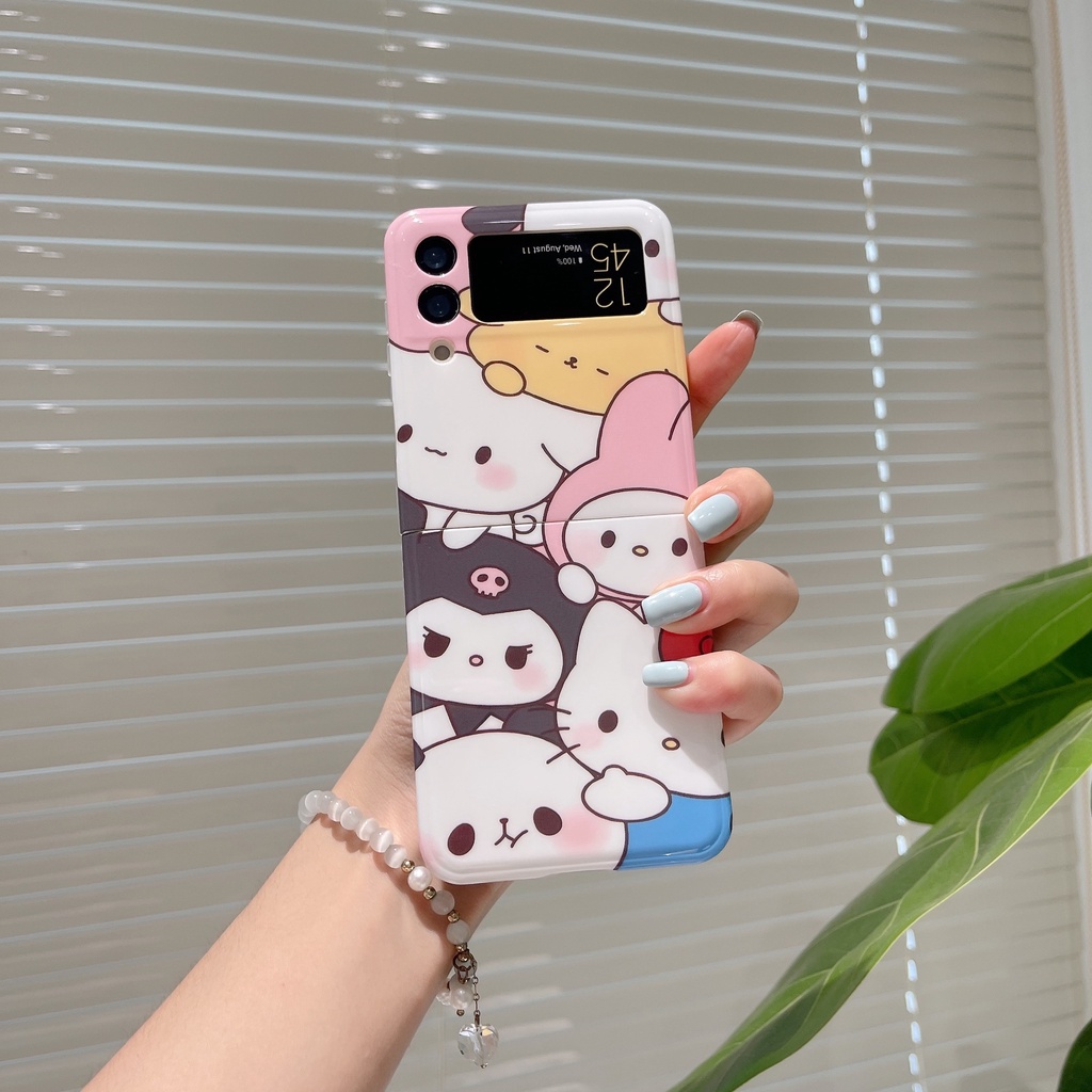 sanrio-เคสโทรศัพท์มือถือแบบนิ่ม-กันกระแทก-ลายการ์ตูนซานริโอ้น่ารัก-สําหรับ-samsung-galaxy-z-flip5-z-flip-3-flip-4