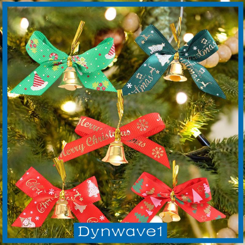 dynwave1-จี้โบว์คริสต์มาส-ขนาดเล็ก-อเนกประสงค์-พร้อมกระดิ่ง-สําหรับตกแต่งเทศกาลคริสต์มาส-5-ชิ้น