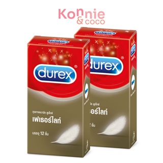 [แพ็คคู่] Durex Fetherlite Condom 52.5mm [12pcs x 2boxes] ถุงยางอนามัยชนิดผิวเรียบขนาด 52.5มม..