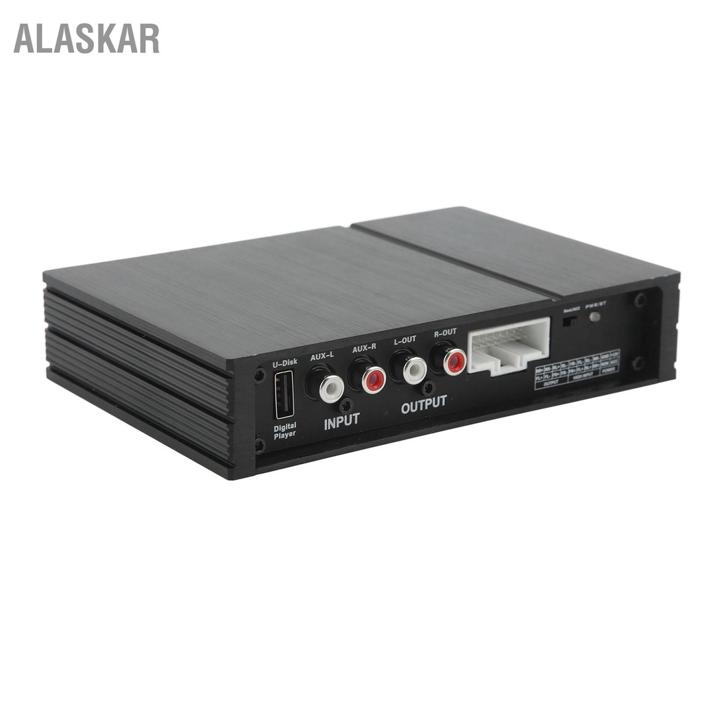 ALASKAR รถ DSP Amplifier 4 ช่องอินพุต RCA HD Bluetooth App ควบคุม 12V