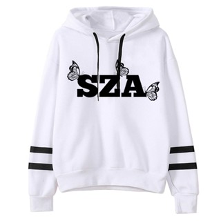 Sza เสื้อกันหนาว เสื้อฮู้ดดี้ แบบสวมหัว สไตล์เกาหลี โกธิค สตรีท สําหรับผู้หญิง