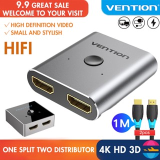 (24/h-spot) Vention One In Two 2.0 อะแดปเตอร์การ์ดจอ เชื่อมต่อสายเคเบิล HD 4K สําหรับทีวี คอมพิวเตอร์