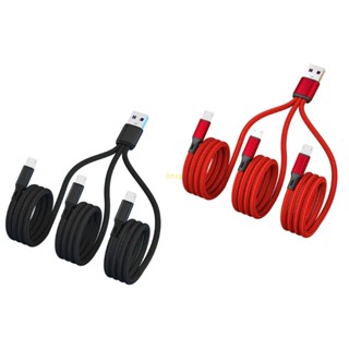 Bt 3 in 1 สายชาร์จ USB 2 0 USB-A ตัวผู้ เป็น Micro USB 3 20 ซม. 120 ซม. สําหรับชาร์จสามอุปกรณ์พร้อมกัน