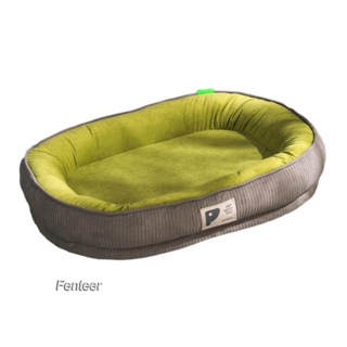 [Fenteer] เบาะที่นอน แบบนิ่ม กันลื่น ถอดออกได้ สีเขียว สีเทา สําหรับสัตว์เลี้ยง สุนัข แมว
