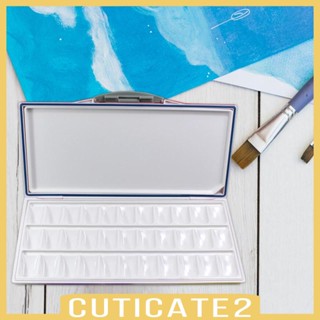 [Cuticate2] พาเลทสีน้ําเปล่า แบบพกพา พร้อมฝาปิด สําหรับผู้เริ่มต้น