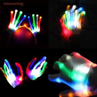 [Interesting] ถุงมือเรืองแสง LED รูปหัวกะโหลก หลากสีสัน สําหรับตกแต่งปาร์ตี้ฮาโลวีน คริสต์มาส 1 ชิ้น