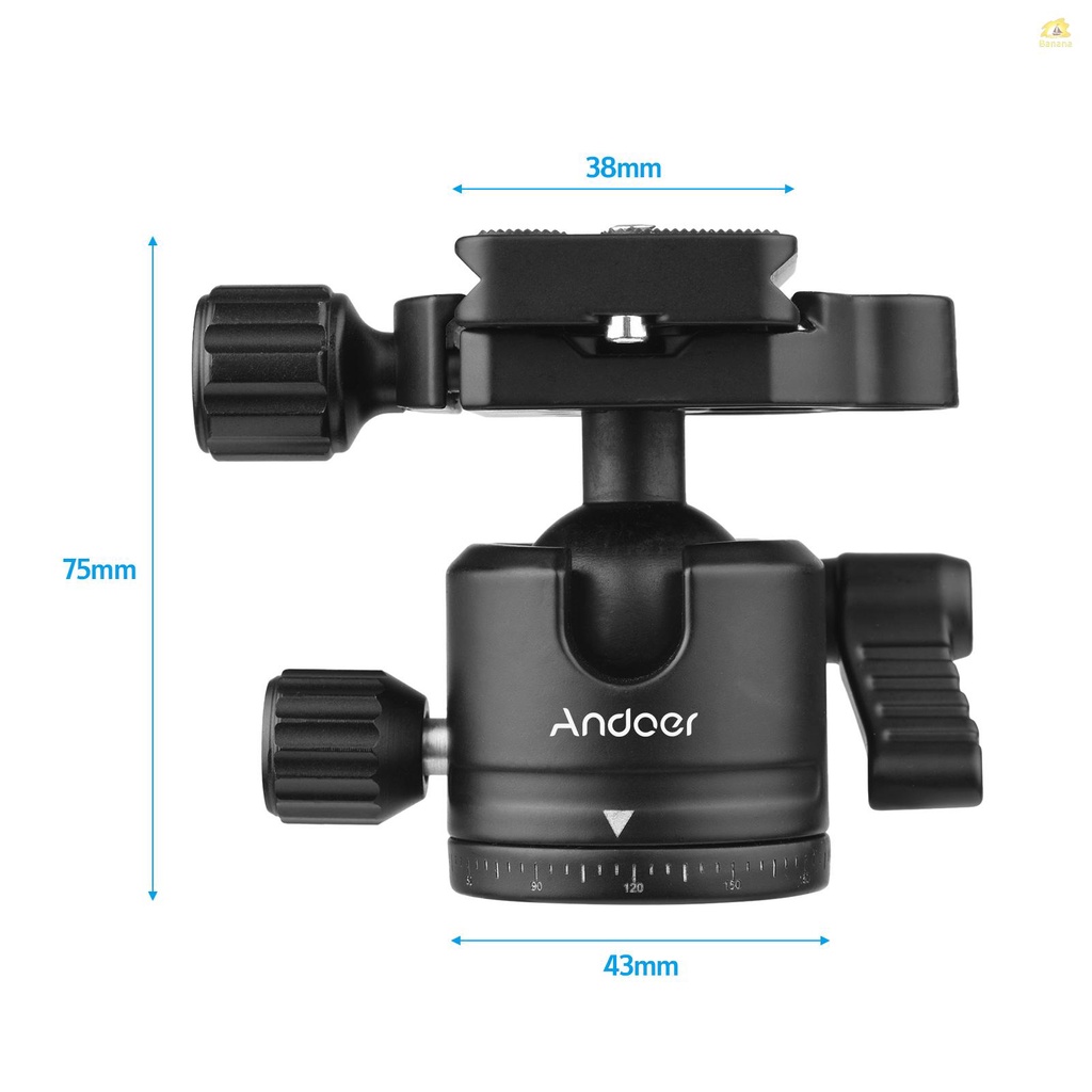 banana-pie-andoer-อะแดปเตอร์ขาตั้งกล้อง-หัวบอลพาโนราม่า-ร่องตัว-u-อลูมิเนียมอัลลอย-รับน้ําหนักสูงสุด-5-กก-11-ปอนด์-พร้อมแผ่นปลดเร็ว-2-ชิ้น