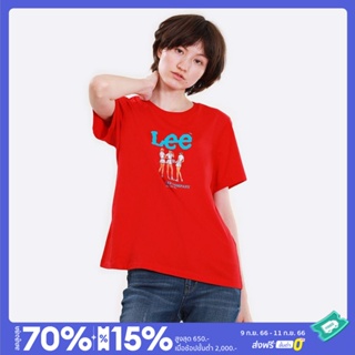 เสื้อเลือกตั้ง LEE เสื้อยืดแขนสั้นผู้หญิง รุ่น LE L2021135 สีแดง เสื้อยืดแขนสั้น เสื้อผ้าผู้หญิง