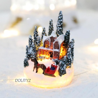 [Dolity2] รูปปั้นบ้านหิมะ ขนาดเล็ก 5x5x7 ซม. สําหรับตกแต่งปาร์ตี้คริสต์มาส เทศกาล