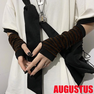 Augustus ถุงมือยาวผ้าถักลายทางให้ความอบอุ่นหลากสีสัน