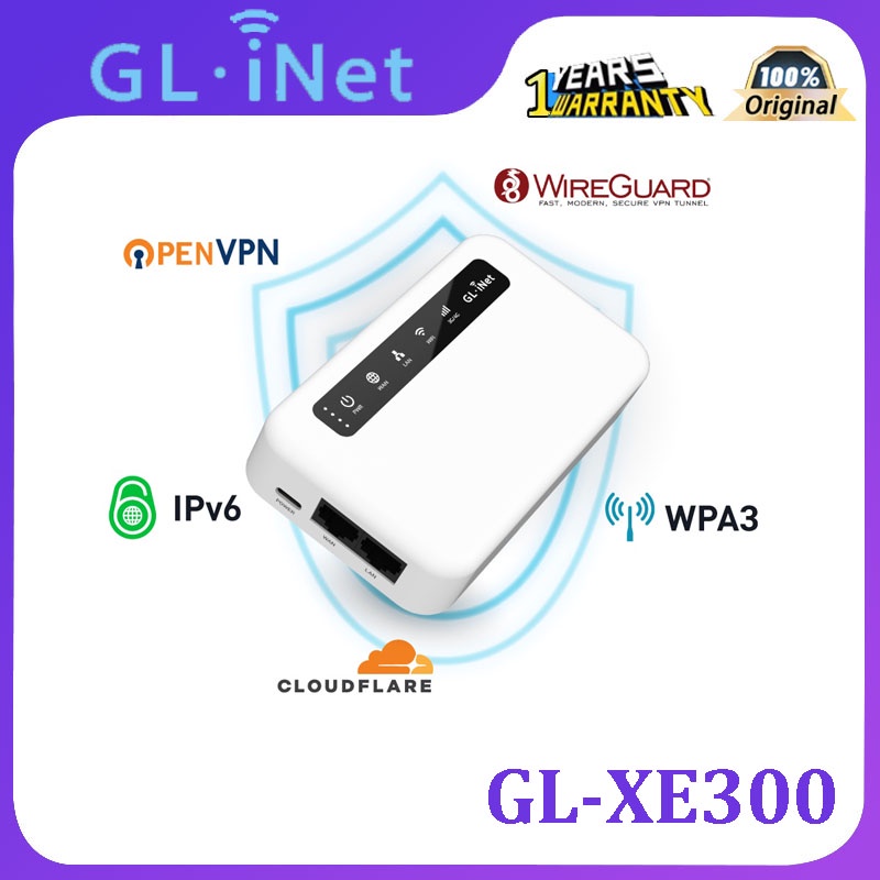 GL.iNet XE300(Puli) 4GLTE Mobile Smart VPN Router, Portable WiFi Wireless Travel Hotspot, EMEA (EC25-E) Module Geïnstalleerd Router, Access Point, Extender, WDSMode, OpenWrt, 5000mAh batterij, OpenVPN