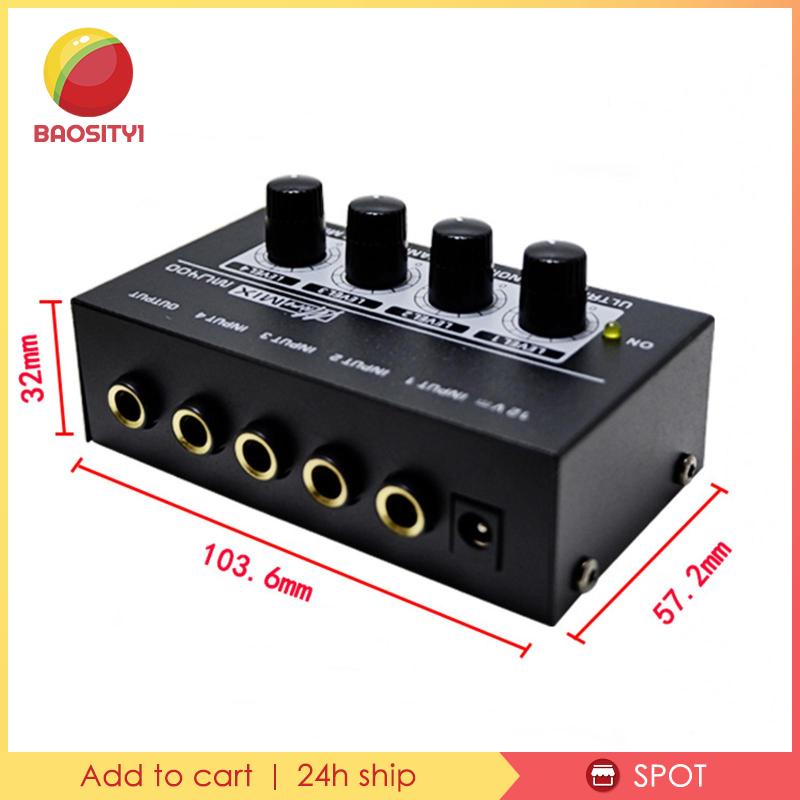 baosity1-เครื่องมิกเซอร์เสียง-12v-4-ช่อง-สําหรับกีตาร์-เบส-และสตูดิโอ