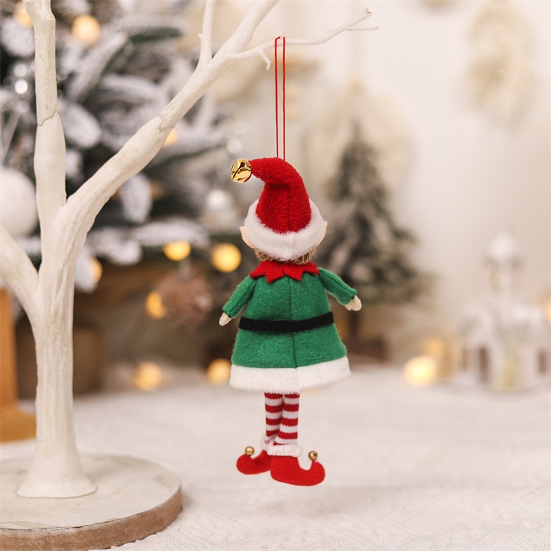 ตกแต่งคริสต์มาสการ์ตูนคู่เข็มขัด-elf-ตุ๊กตาจี้ต้นคริสต์มาสจี้ฉากชุด-props-bri