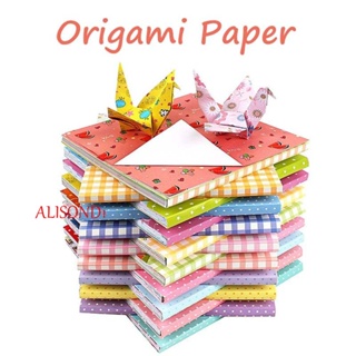 Alisond1 กระดาษพับ ลายการ์ตูนผลไม้ Origami แฮนด์เมด สําหรับตกแต่งสมุดภาพ