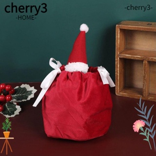 Cherry3 ถุงขนม ลายซานตาคลอส สีแดง สําหรับใส่ขนมหวาน ตกแต่งปาร์ตี้คริสต์มาส