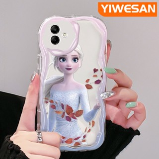 เคสโทรศัพท์มือถือ ซิลิโคนนิ่ม ใส กันกระแทก ลายการ์ตูนเอลซ่าน่ารัก สีครีม สําหรับ Samsung A04 A04E M04 F04