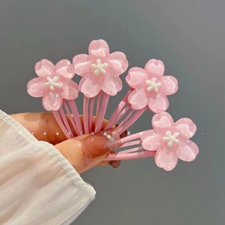 Gentle pink cream cherry blossom hairpin current sea clip sweet bb hairpin edge clip girl hair accessories 2023 new style