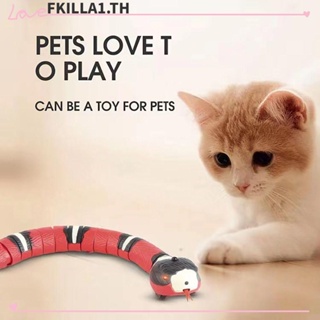 Faccfki ของเล่นงูปลอม เซนเซอร์อัจฉริยะ ชาร์จ USB อุปกรณ์เสริม สําหรับสัตว์เลี้ยง แมว