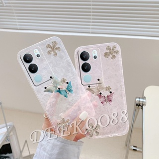 เคสโทรศัพท์มือถือ ลายผีเสื้อน่ารัก สําหรับ VIVO V29 V27 V27e Y78 Y27 Y36 Y02 Y02T Y02A X90 Pro 5G 4G