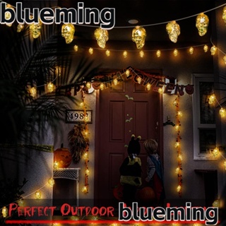 Blueming2 โคมไฟระย้า LED รูปกะโหลก พร้อมรีโมตคอนโทรล กันน้ํา ใช้แบตเตอรี่ สําหรับตกแต่งบ้าน
