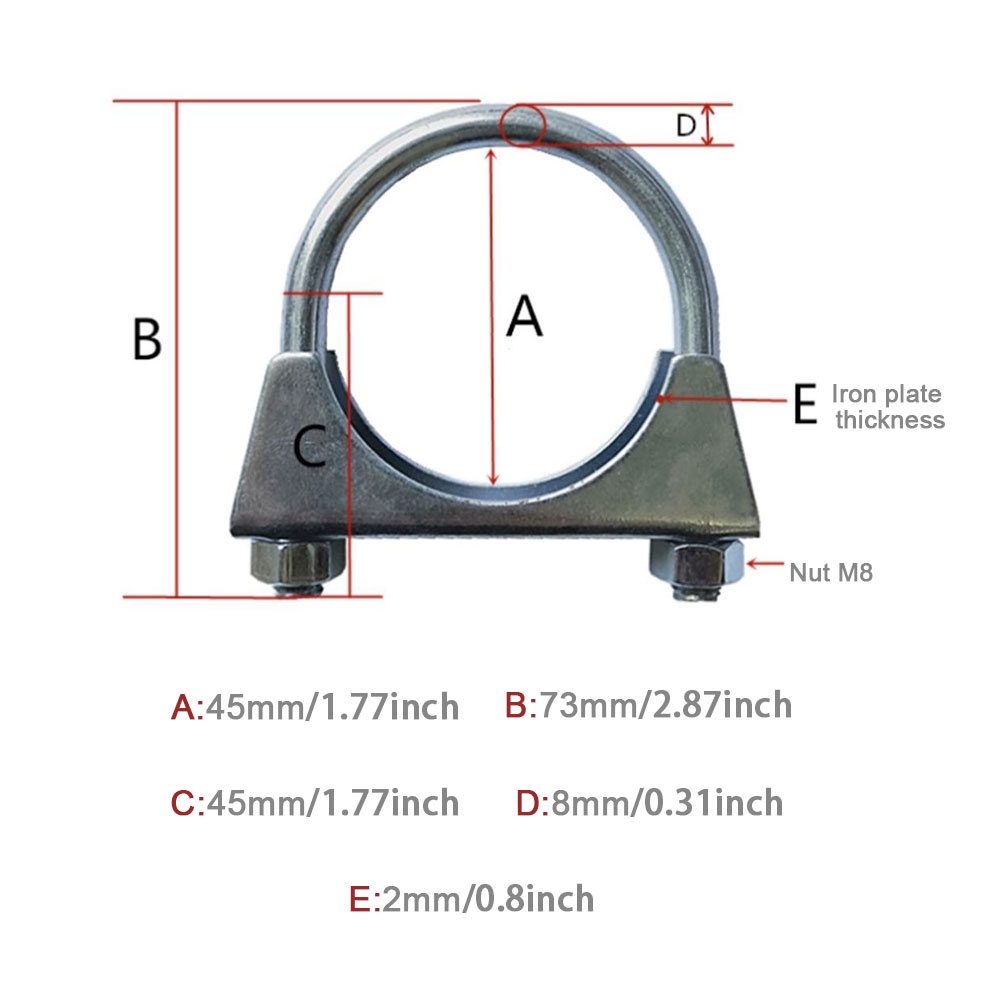 แคลมป์ตัว-u-เหล็ก-ติดตั้งง่าย-สําหรับท่อไอเสียรถยนต์