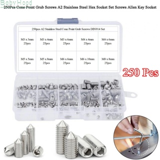 【Big Discounts】High Quality Hex Socket Set Screw Kit 304 Stainless Cone Grub Screws M3 M4 M5 M8#BBHOOD