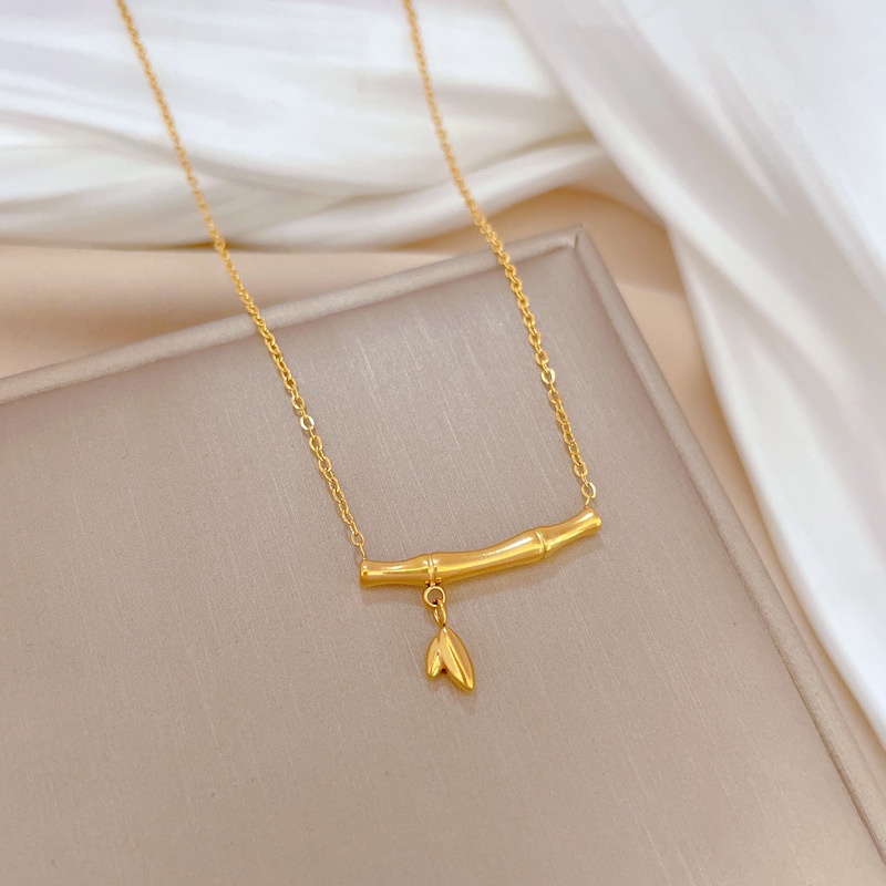 สร้อยคอทองคํา-18k-จี้ไม้ไผ่-หรูหรา-เครื่องประดับแฟชั่น-xl-23073