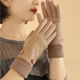 สินค้า ʕ ᵔᴥᵔ ʔ Simpleday.bkk Lady glove ถุงมือหนังทัชกรีน