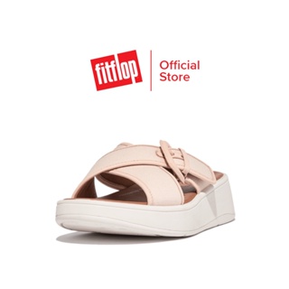 FITFLOP F MODE BUCKLE CANVAS CROSS รองเท้าแตะแบบสวมผู้หญิง รุ่น FY8-A41 สี ROSE FOAM