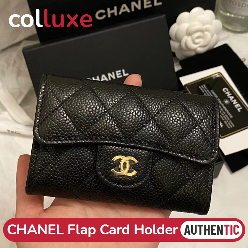 ชาแนล Chanel Flap Card Holder ผู้ถือบัตร Full set Shopee Thailand